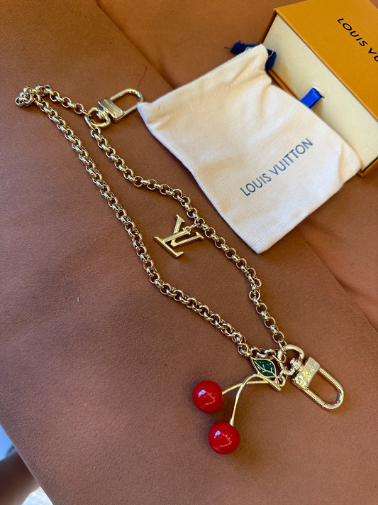 Louis Vuitton Cherry Pendant Waist Chain / Bag Chain