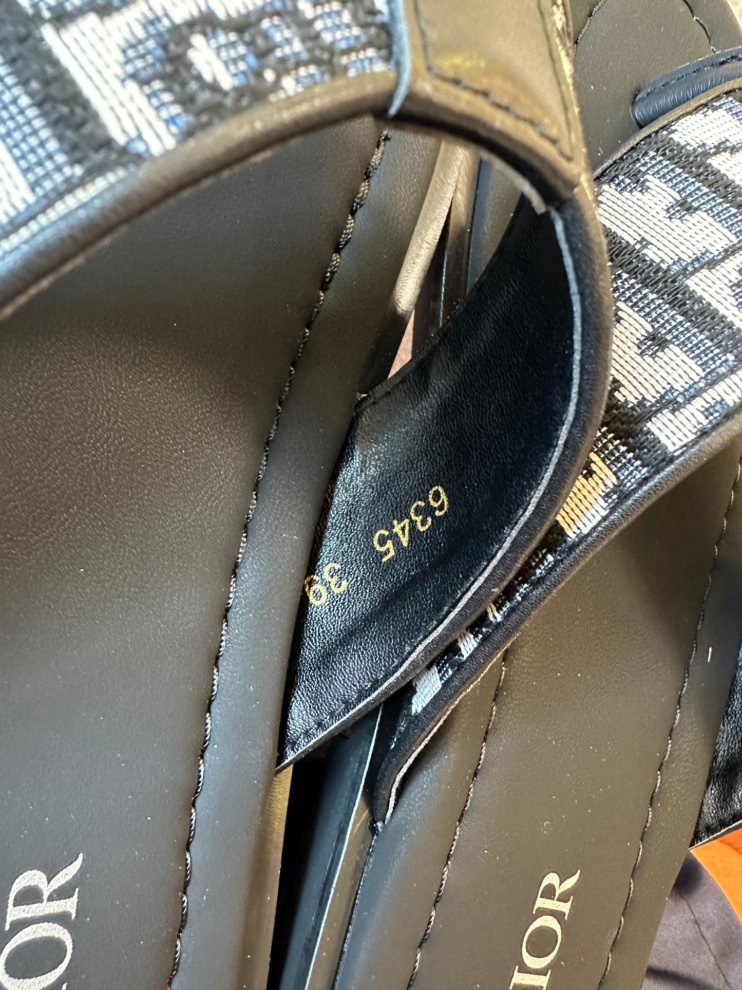 Dior Oblique canvas flip flops in black