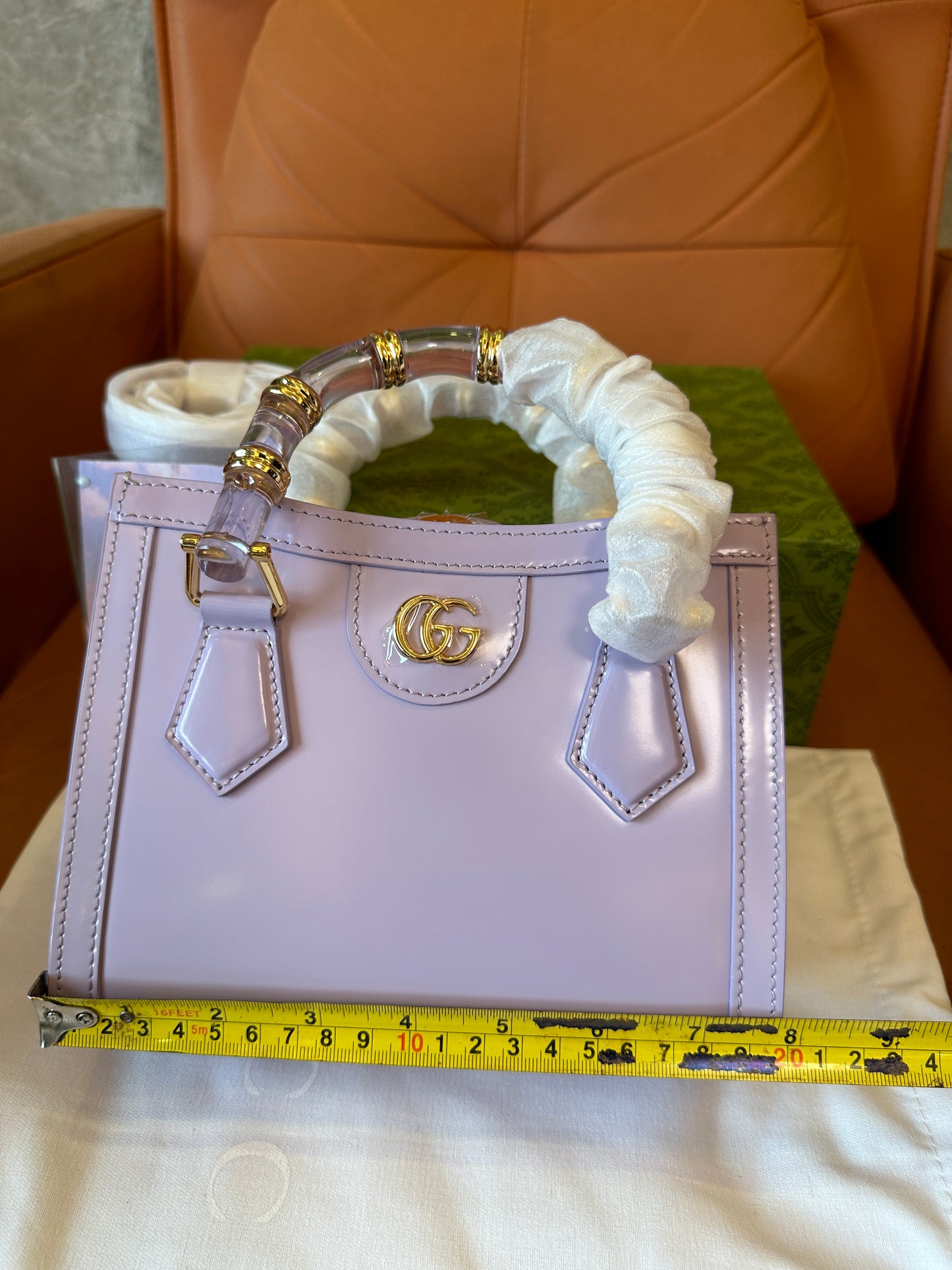 Gucci lilac patent leather small tote bag