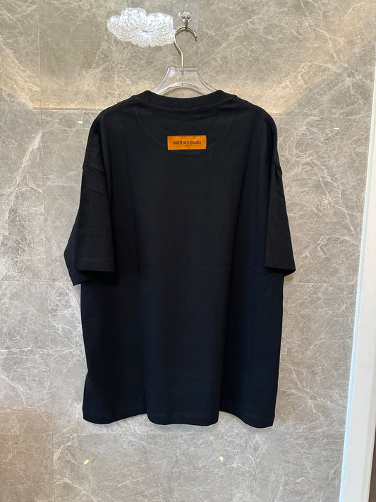 Louis Vuitton Graffiti Logo Black Cotton T-shirt