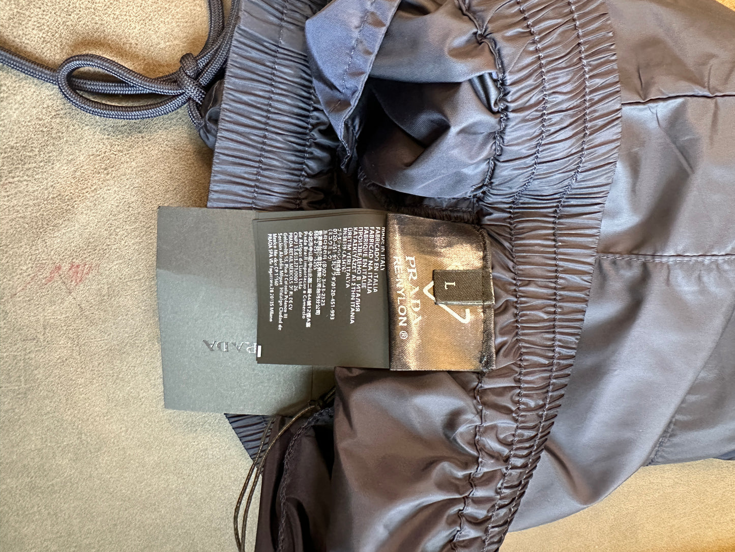 Prada Re-Nylon Navy Drawstring Swim Shorts