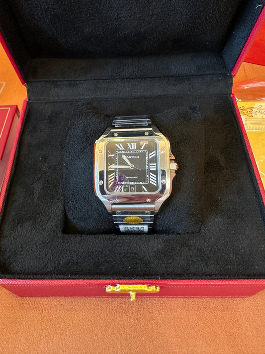Cartier Santos Automatic Watch – Square Case Stainless Steel Design