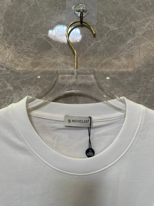 Moncler White Logo Graphic Cotton T-Shirt