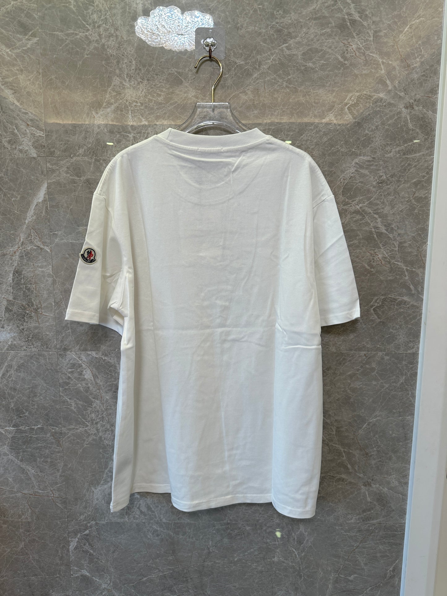 Moncler White Logo Graphic Cotton T-Shirt