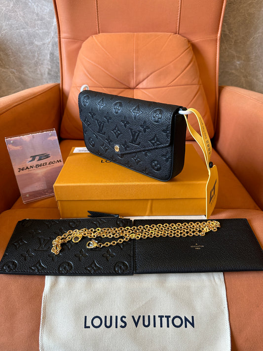 Louis Vuitton Black Monogram Chain Wallet