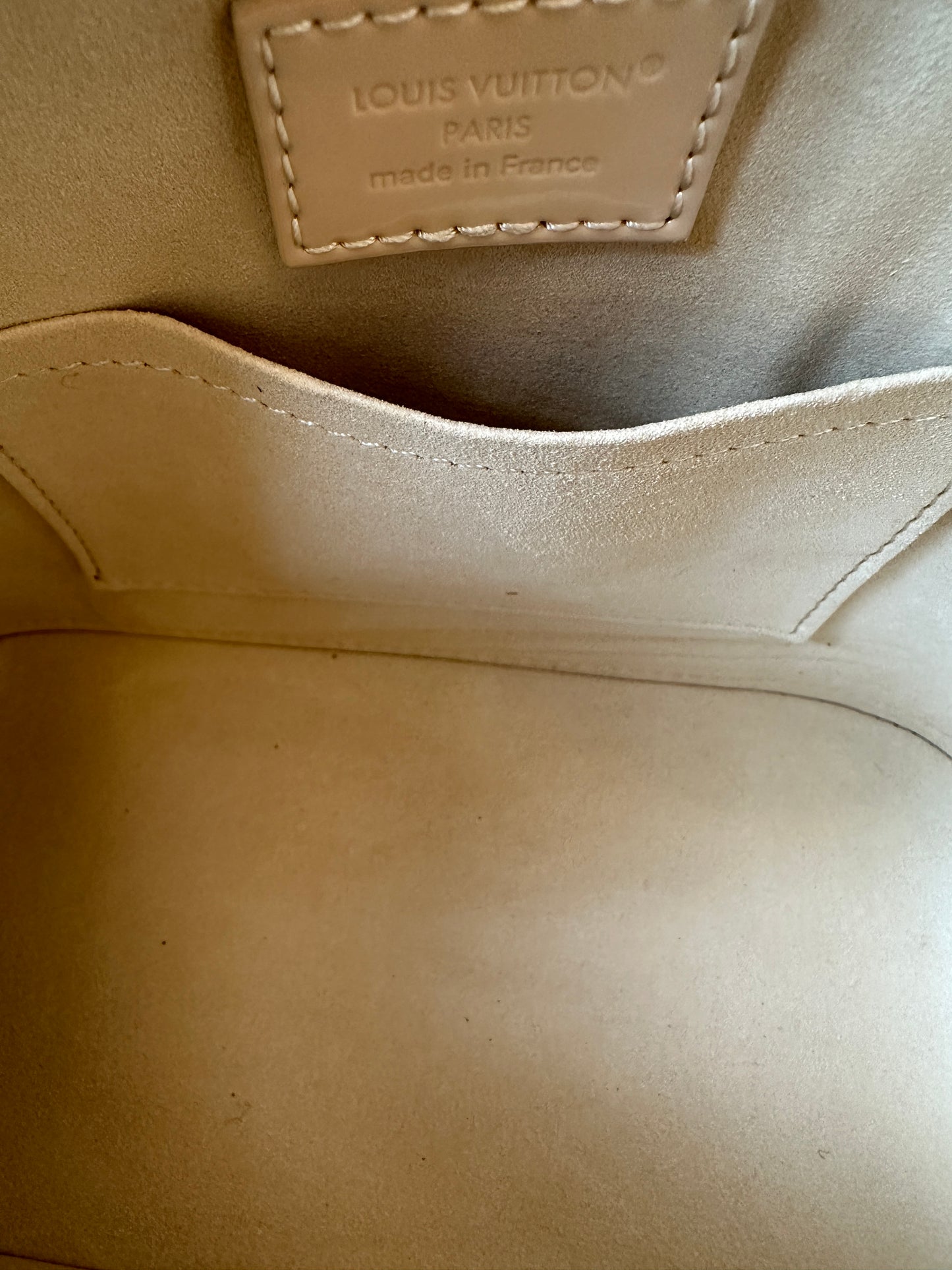 Louis Vuitton White Monogram Embossed Alma Handbag