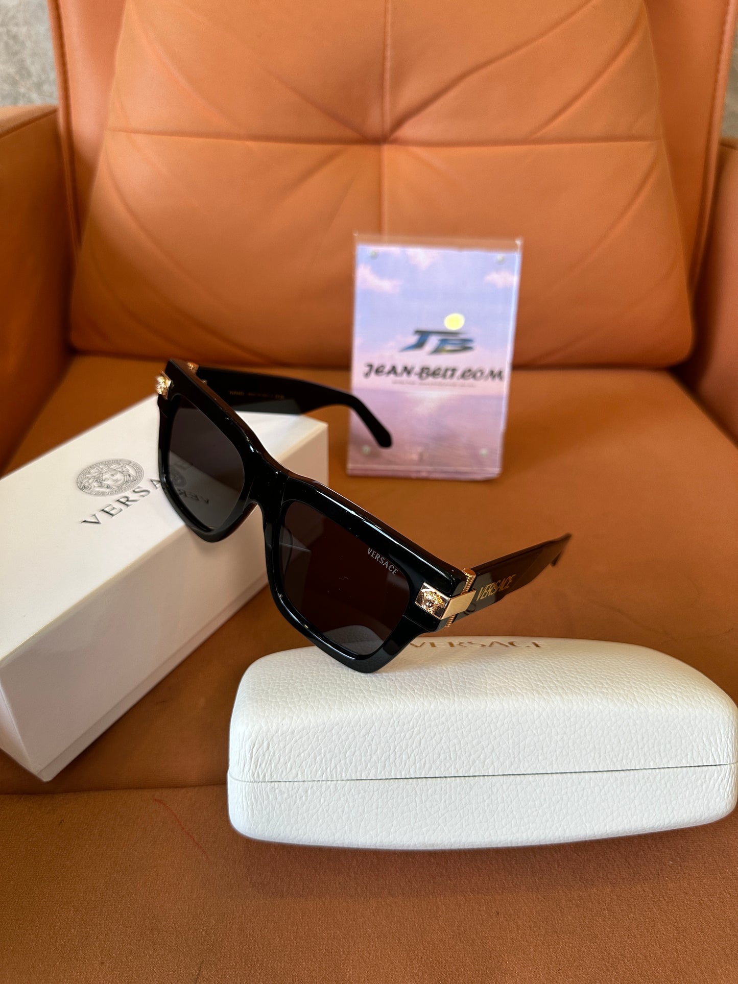 Versace VE4464 Black Rectangular Sunglasses