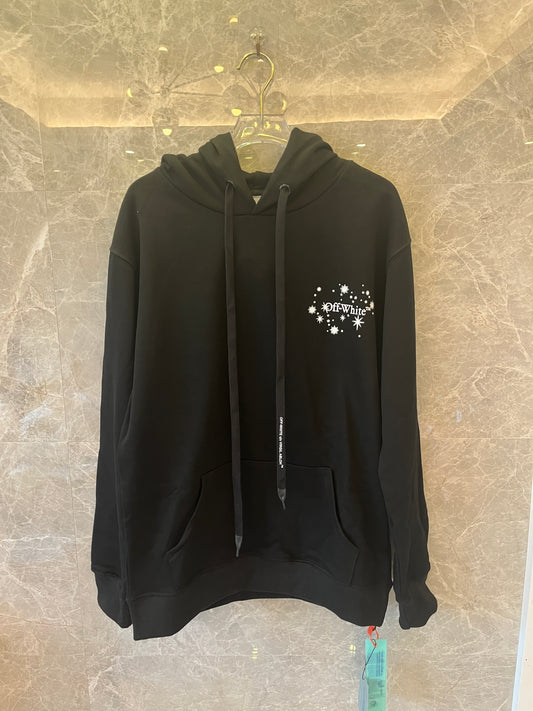 Off White men's stars print hooded pullover