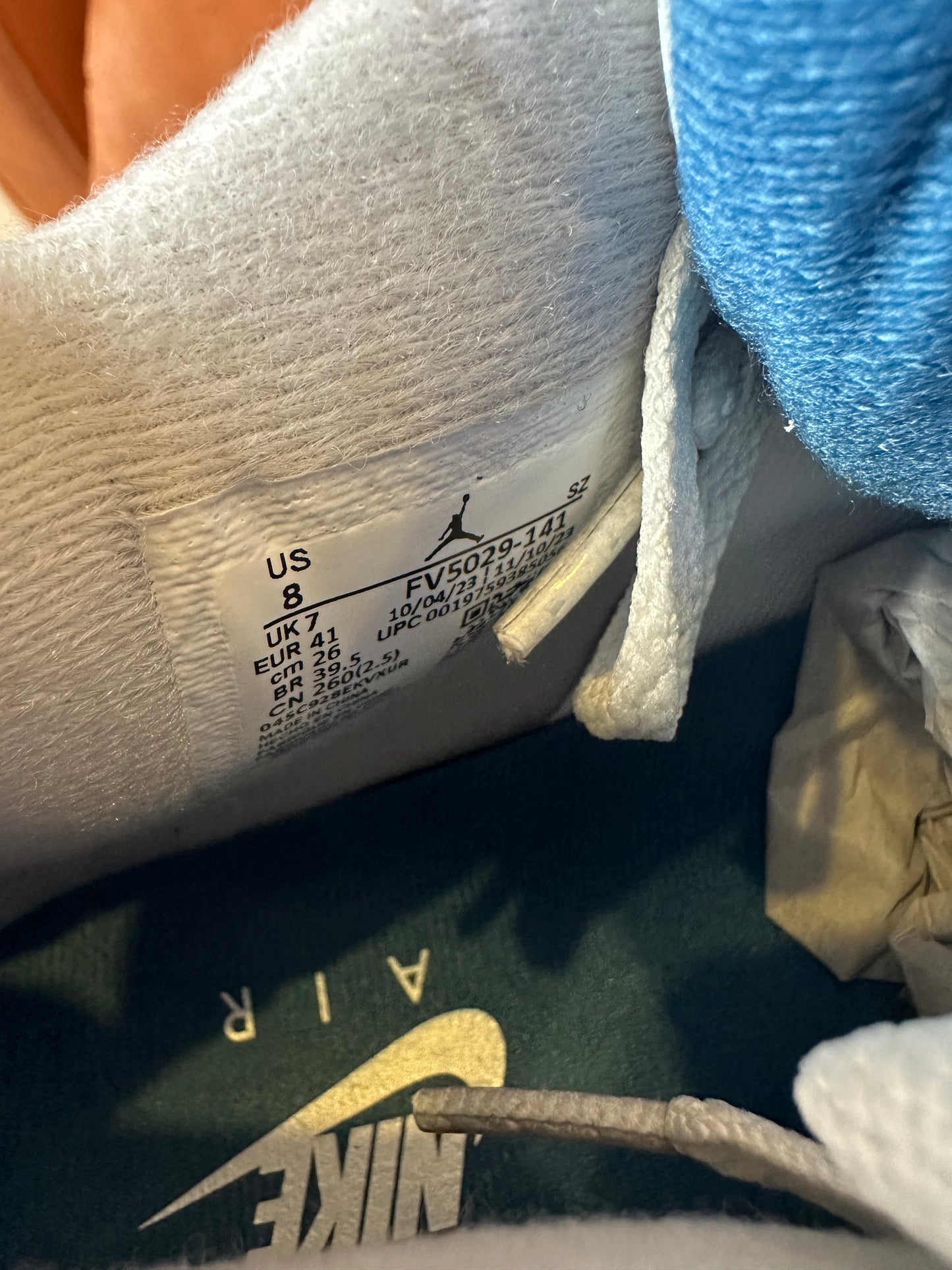 Air Jordan 4 Retro OG White Blue Leather Sneakers