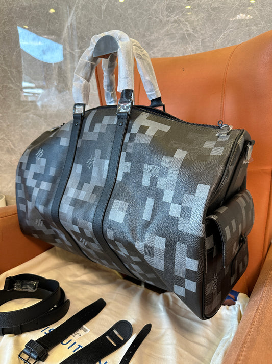 Louis Vuitton Keepall Bandoulière 52 Pixel Monogram Canvas Travel Bag