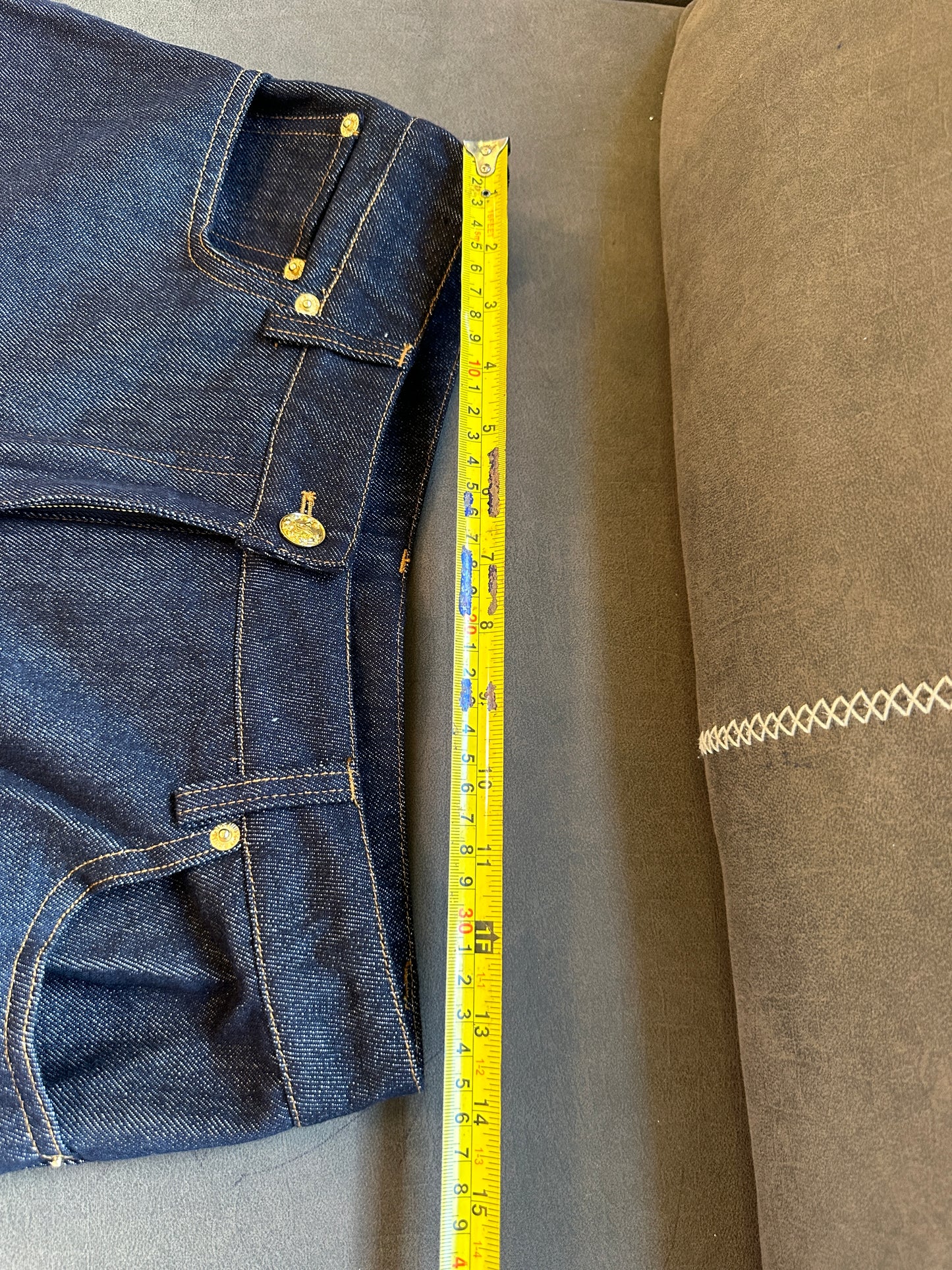 Louis Vuitton Denim Jeans – Dark Wash with LV Logo Hem Detail