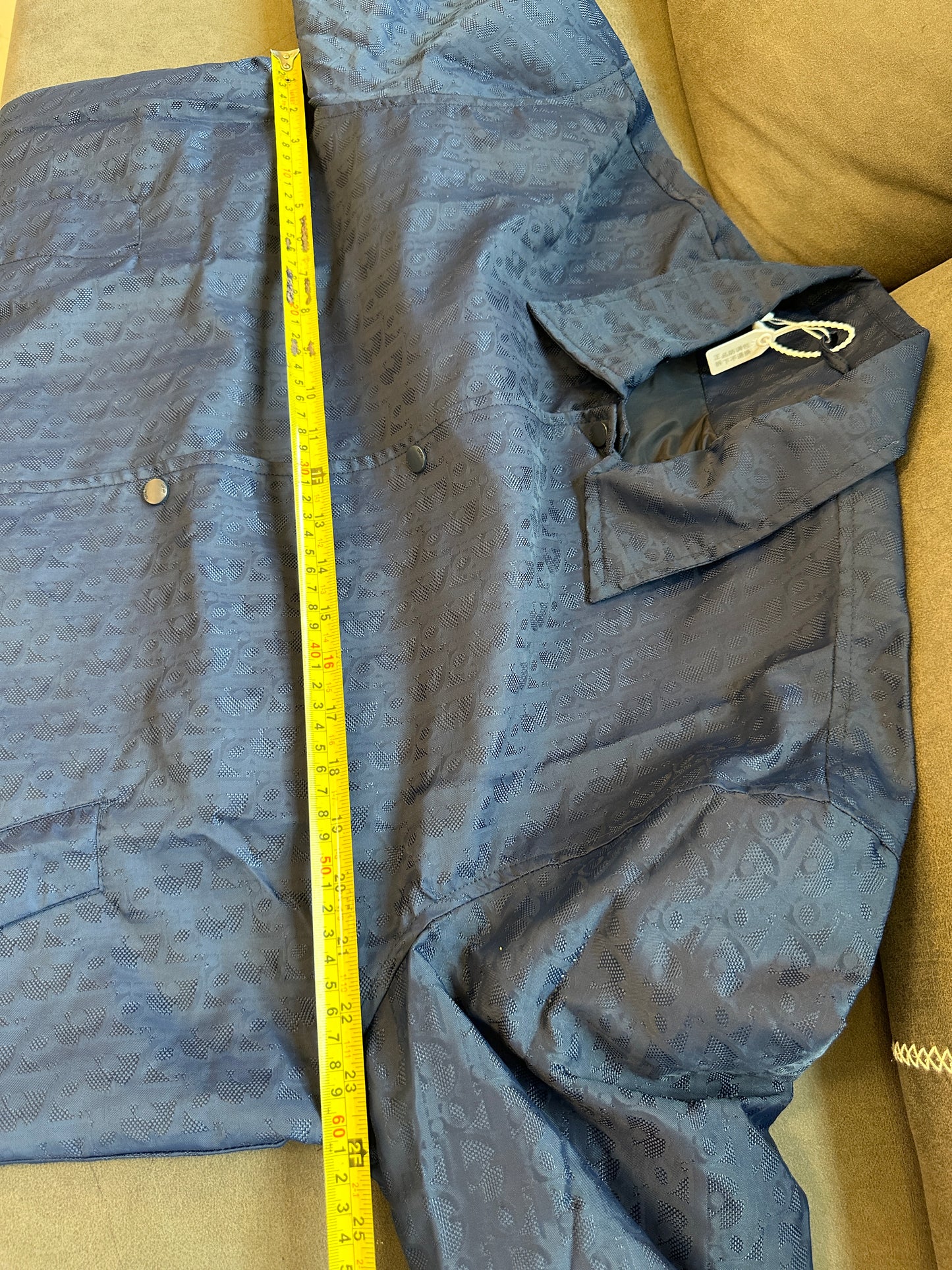 Dior Navy Blue Logo-Embossed Jacket – Premium Designer Outerwear