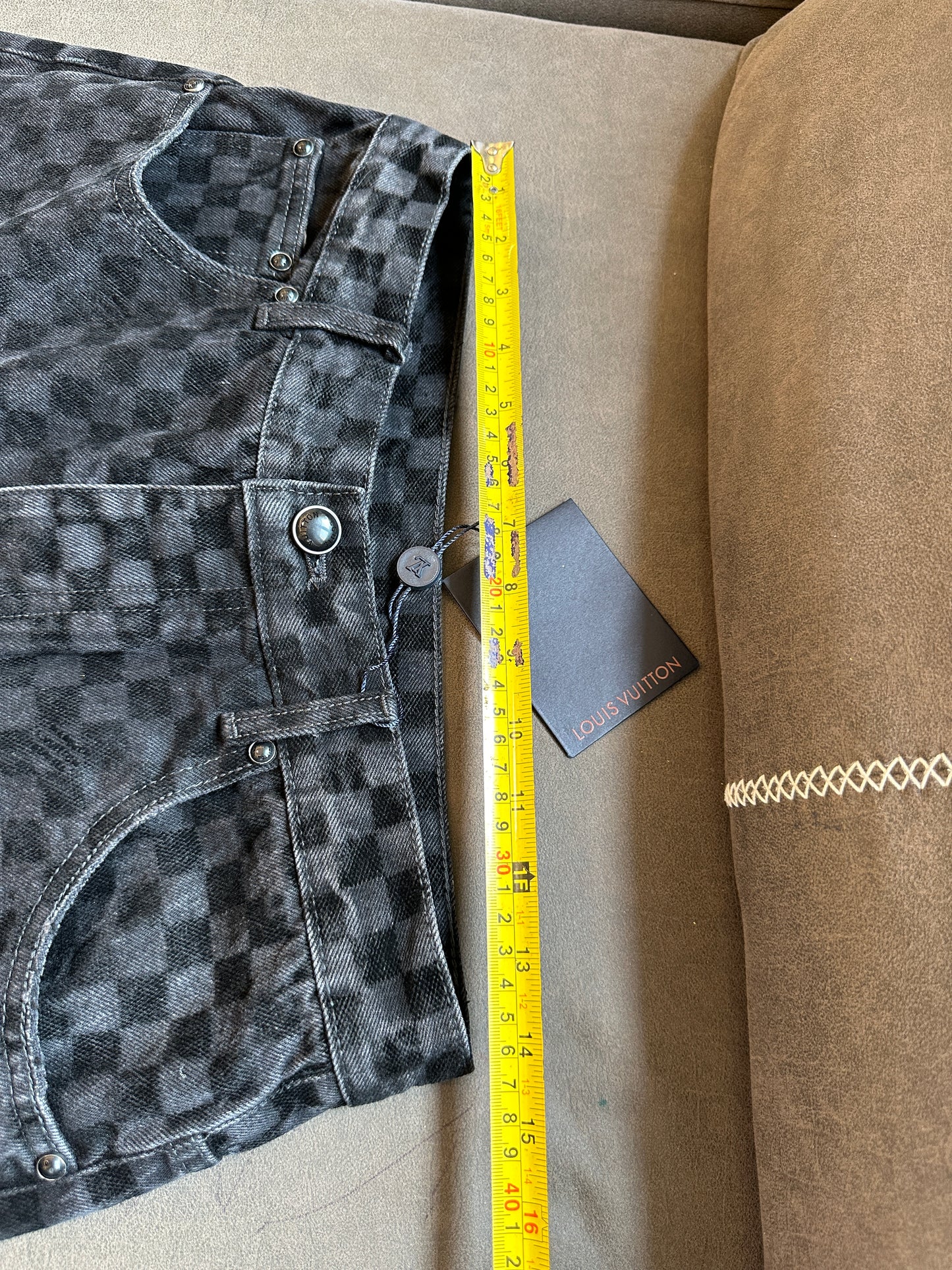 Louis Vuitton Damier Graphite Denim Pants RM265M CCU HSD 77W Black Checkered Jeans