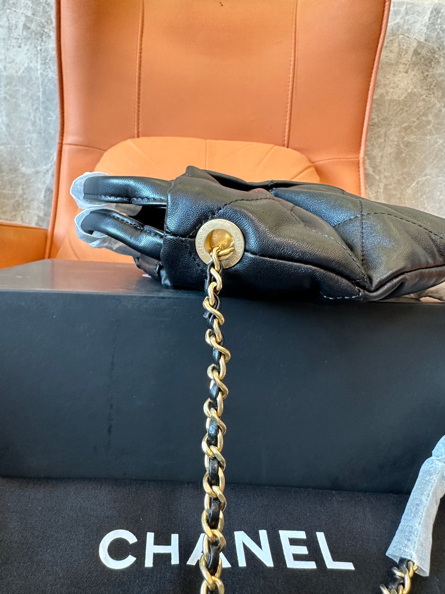 Chanel Bow Knot Quilted Leather Bag Black