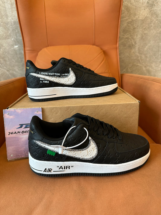 Louis Vuitton x Nike Air Force 1 Black Monogram Sneakers by Virgil Abloh