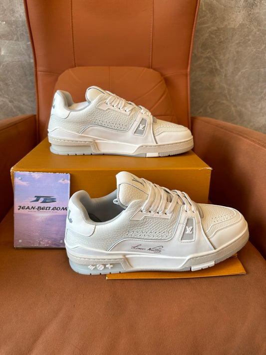 Louis Vuitton Trainer White Leather Sneakers