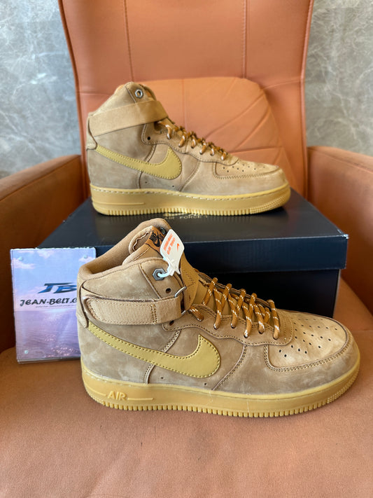 Nike Air Force 1 High Wheat Flax Suede Sneakers