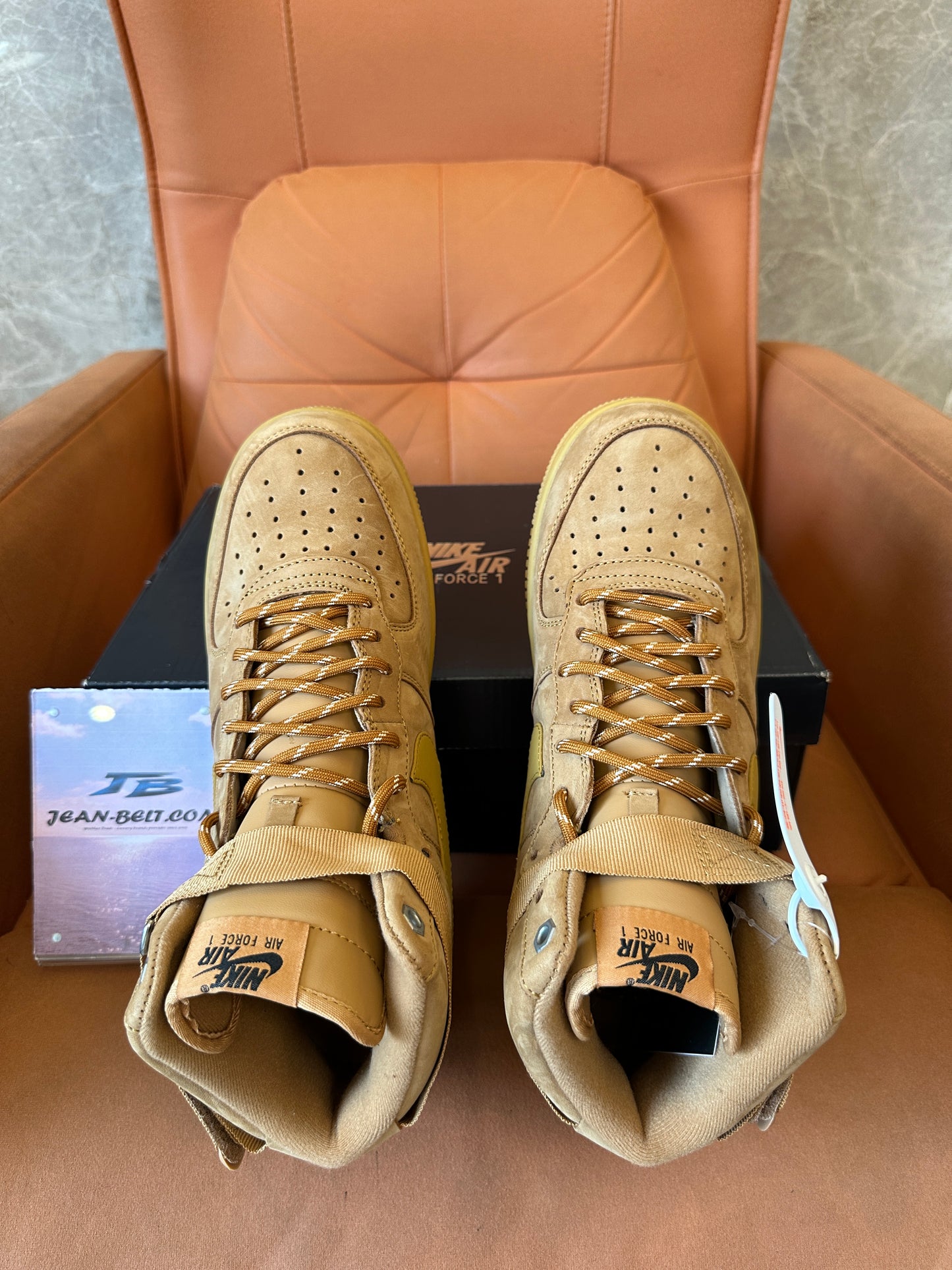 Nike Air Force 1 High Wheat Flax Suede Sneakers