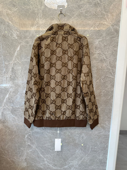 Gucci GG Monogram Zip Jacket Brown