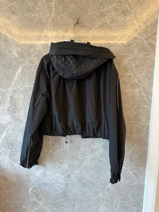 Louis Vuitton Monogram Panel Windbreaker Hoodie – Black