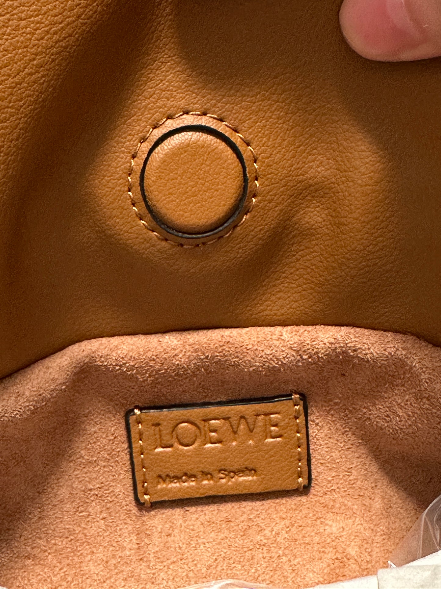 Loewe Gate Pocket Shoulder Bag in Caramel Calfskin Leather