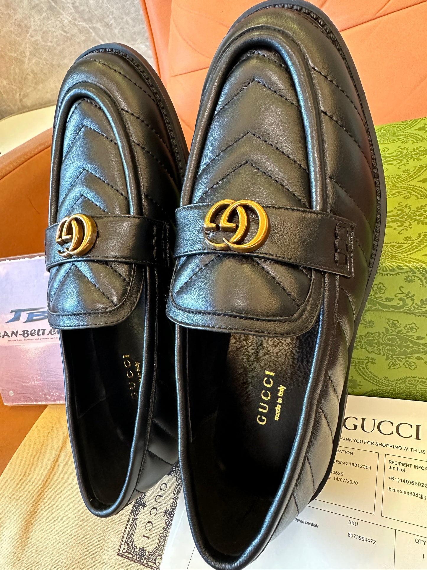 Gucci GG Marmont Black Quilted Leather Loafers
