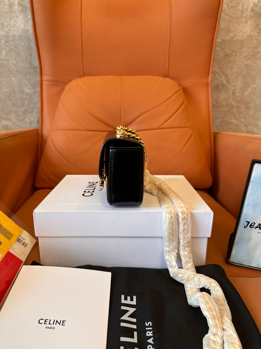 Celine Triomphe Mini Shoulder Bag - Black