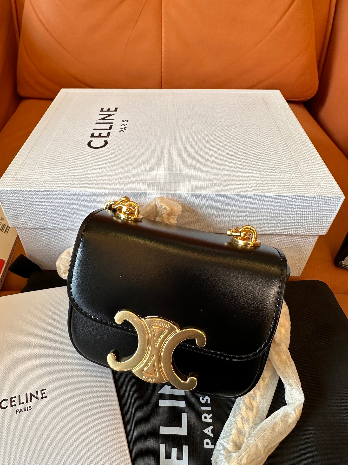 Celine Triomphe Mini Shoulder Bag - Black