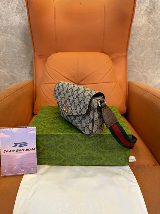 Gucci Small GG Supreme Flap Shoulder Bag