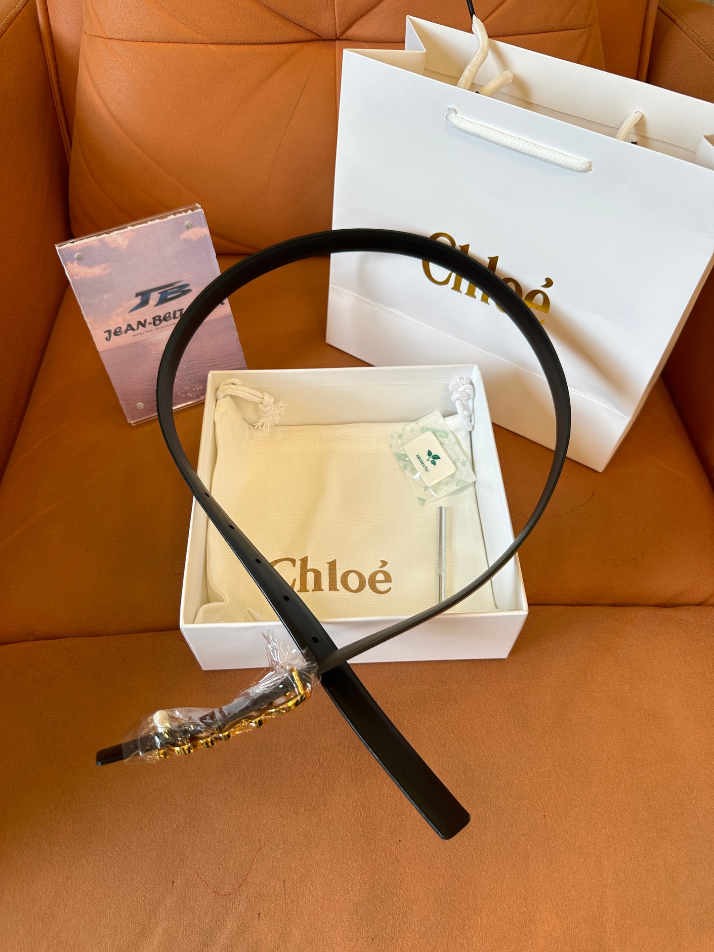 Chloé Alphabet Logo Leather Belt – Beige
