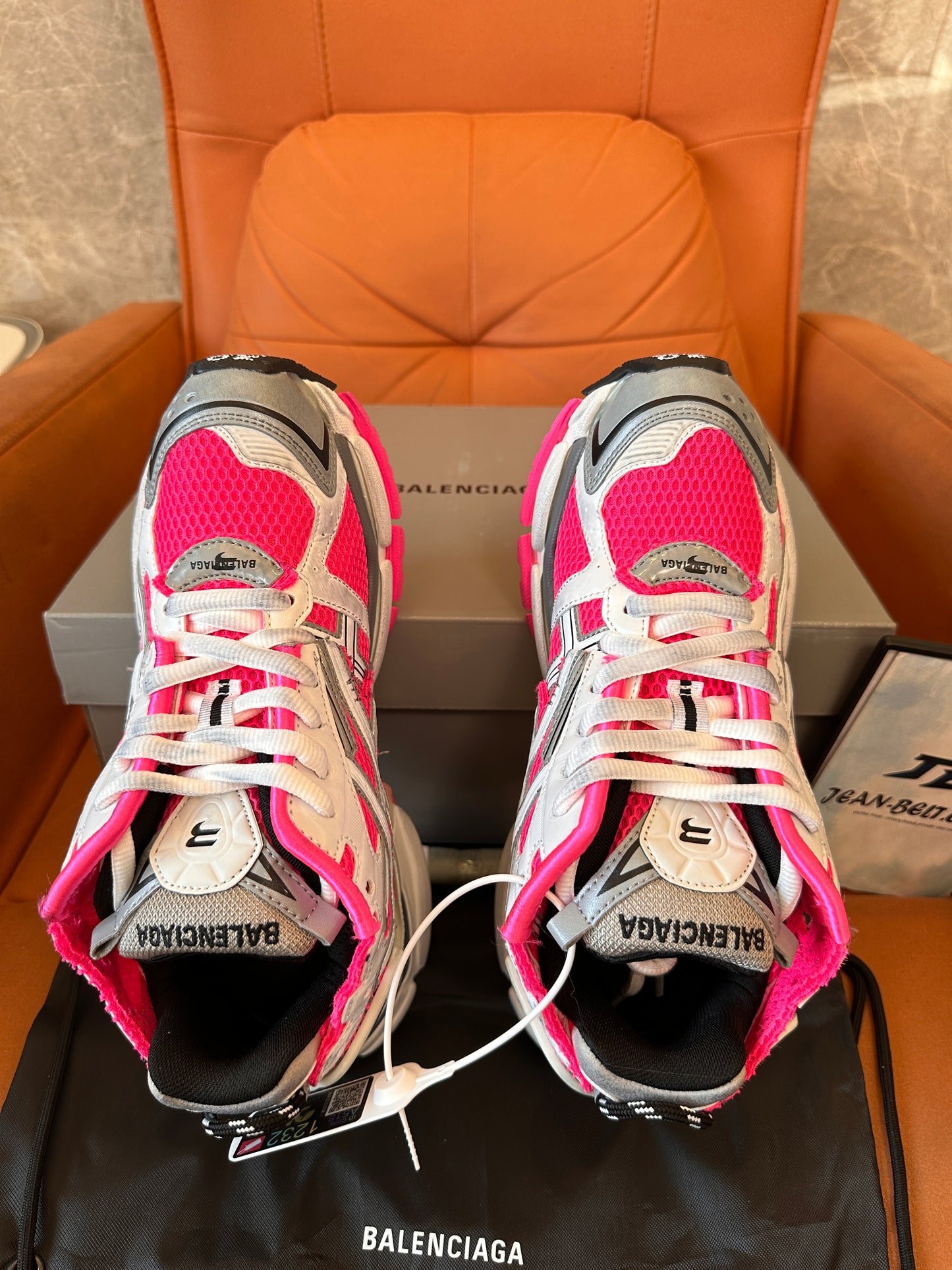 Balenciaga Triple S Sneakers - Pink, White, and Silver Mesh and Leather