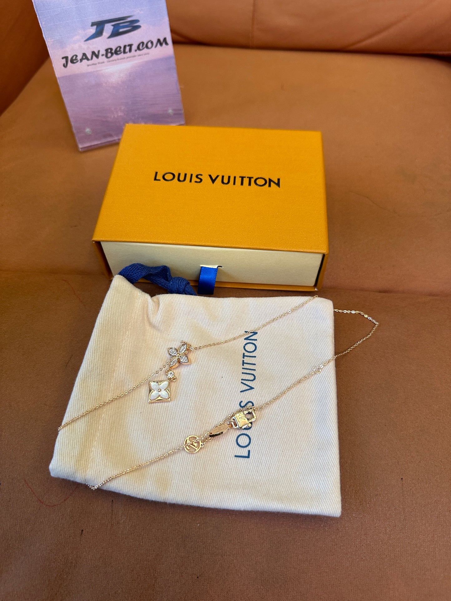 Louis Vuitton Monogram Flower Pendant Necklace in Rose Gold