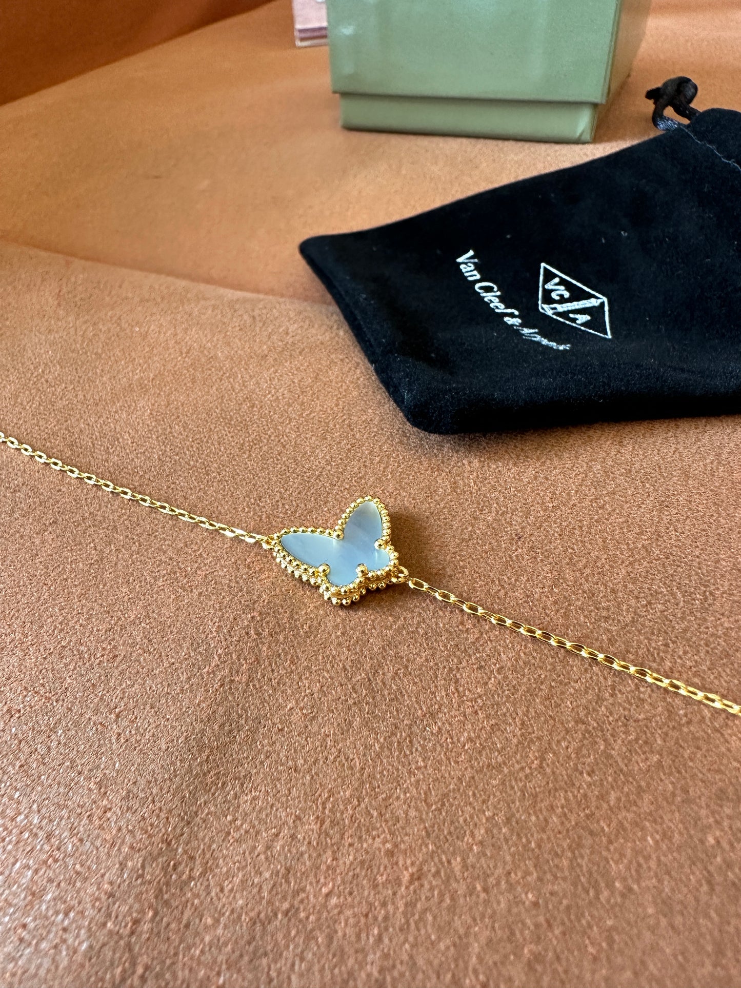 Van Cleef & Arpels Alhambra Butterfly Bracelet - Yellow Gold with Mother of Pearl