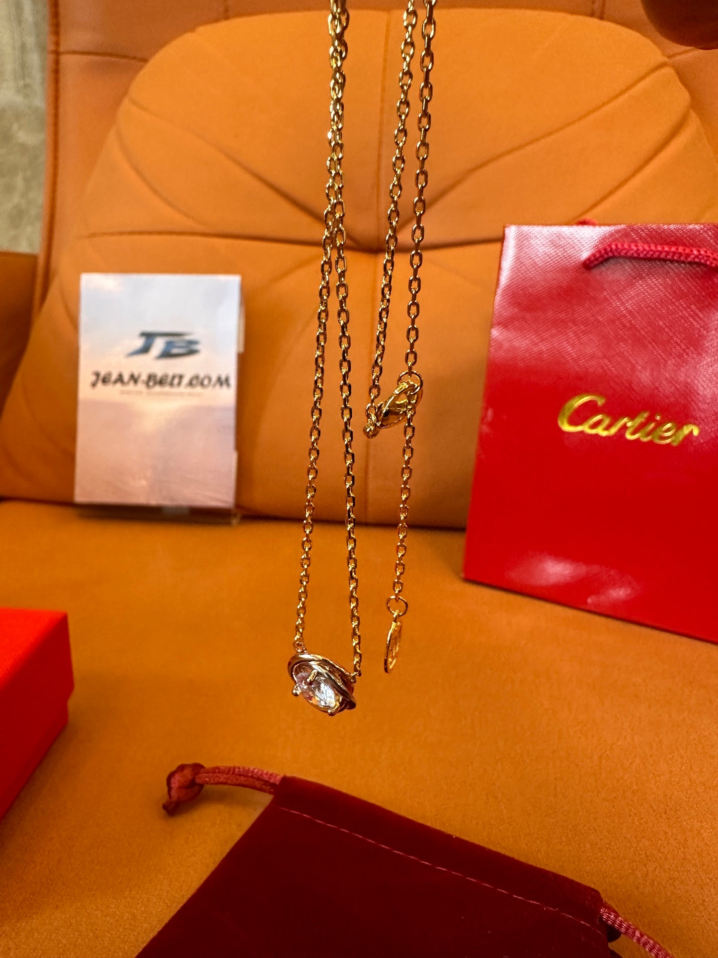 Cartier Diamond Pendant Necklace in Yellow Gold