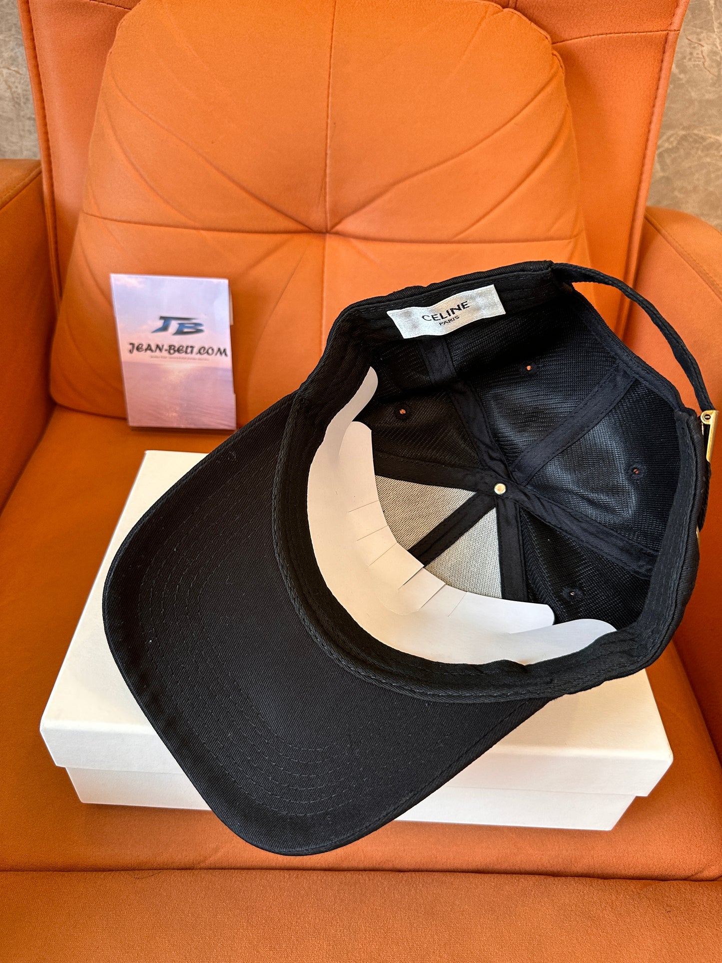 Celine Triomphe Logo Black Baseball Cap