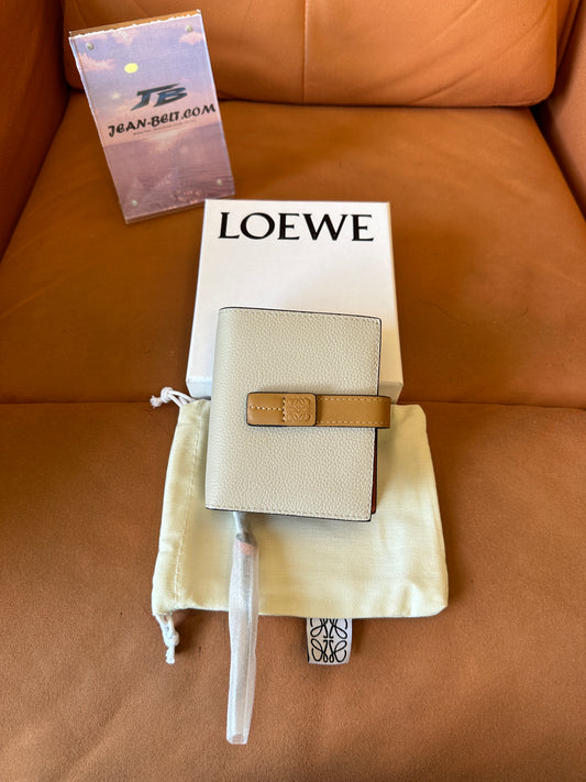 LOEWE Small Puzzle Compact Wallet in Pebbled Leather