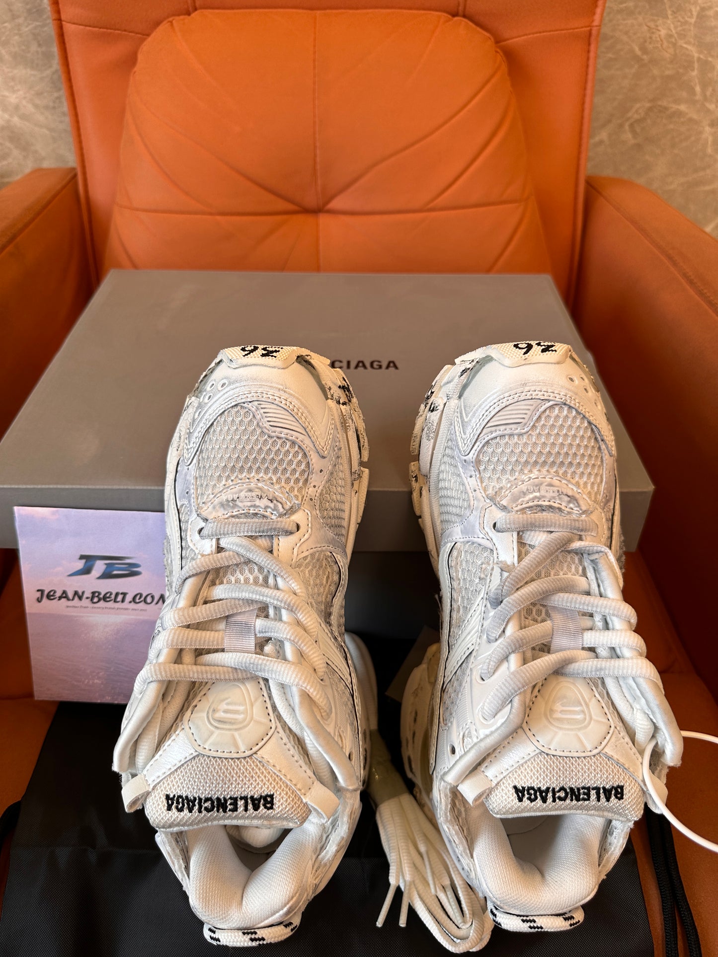 Balenciaga 3XL White Distressed Sneakers