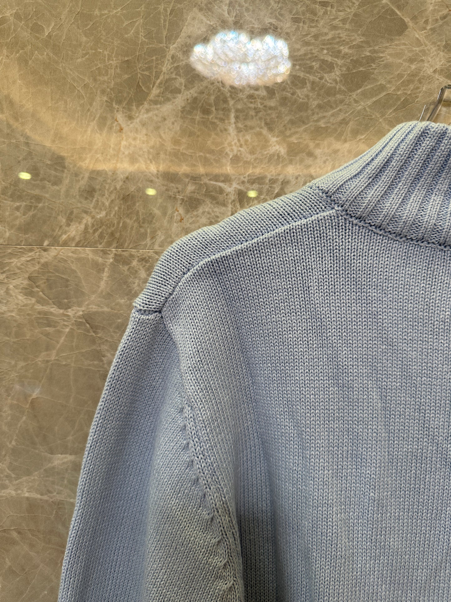 Polo Ralph Lauren Light Blue Half-Zip Sweater | Classic Men’s Knitwear