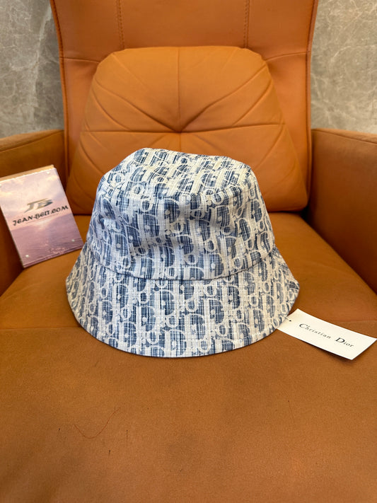 Dior Blue Oblique Embroidered Bucket Hat