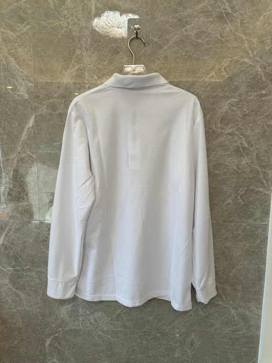 Polo Ralph Lauren White Long Sleeve Cotton Polo Shirt