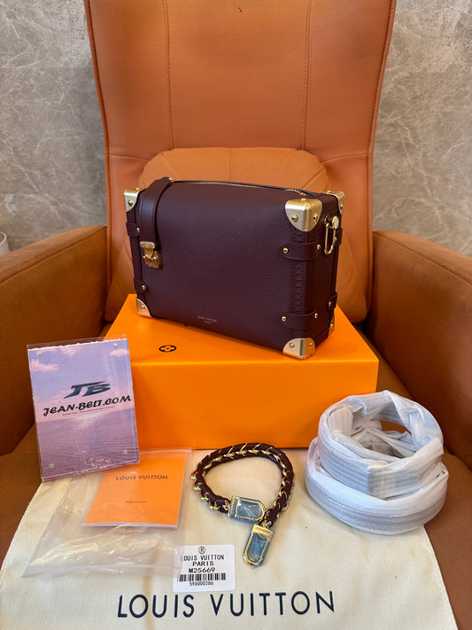 Louis Vuitton Petite Malle Souple Bordeaux Leather Bag