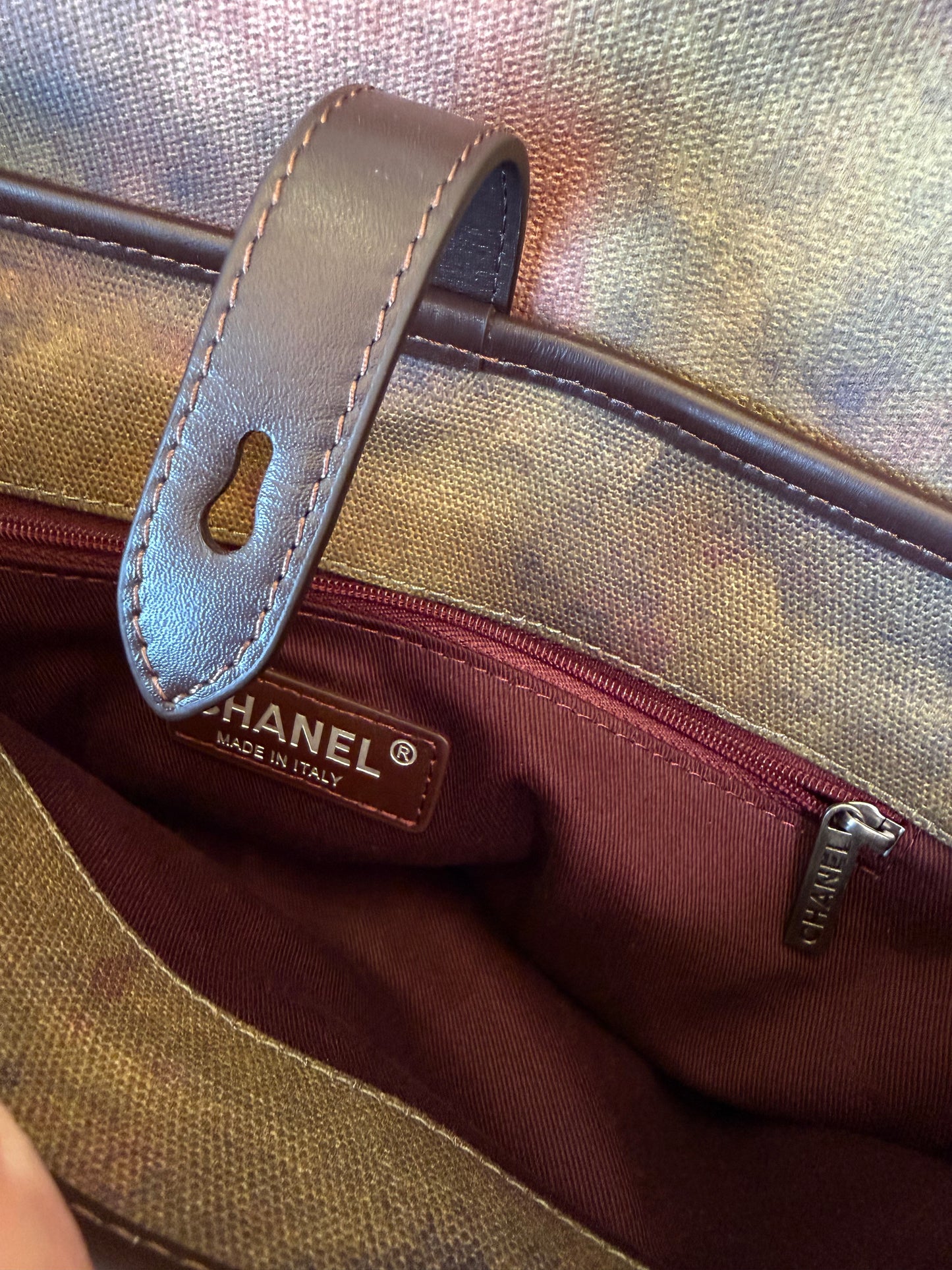 Chanel Graffiti Tweed Trim Flap Messenger Bag