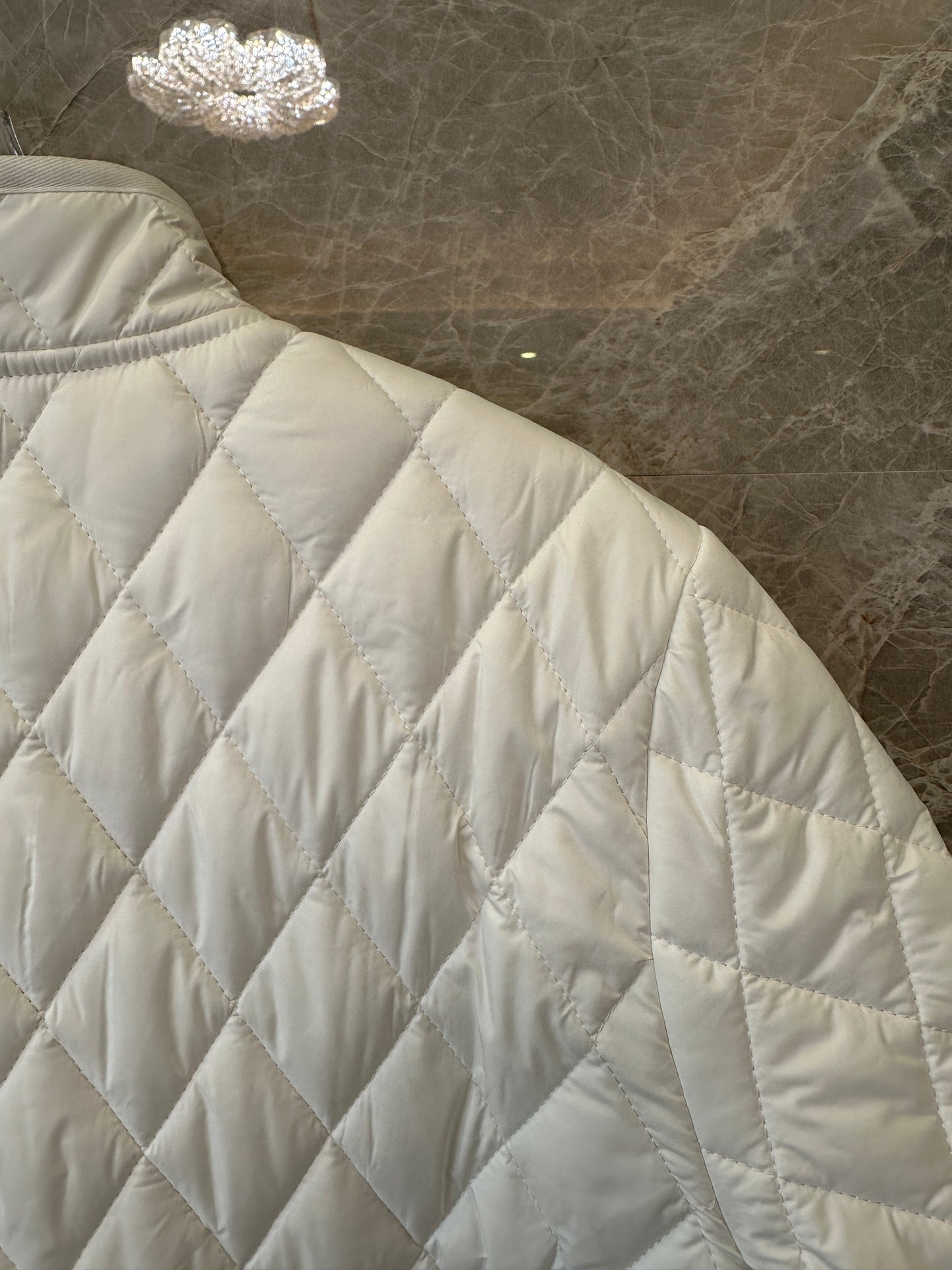 Loro Piana White Quilted Zip Jacket