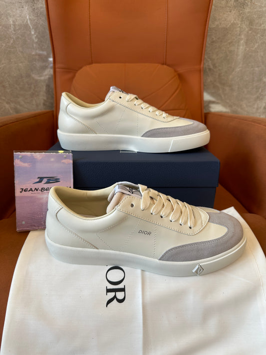 Dior B57 Low-Top Sneakers in Beige and Gray Suede