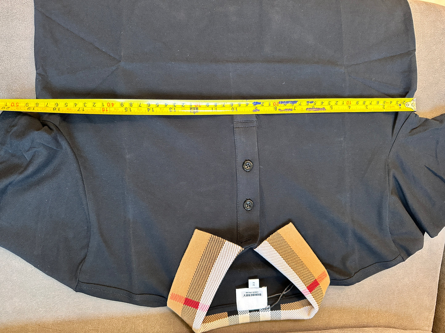 Polo de algodón Burberry con cuello a cuadros