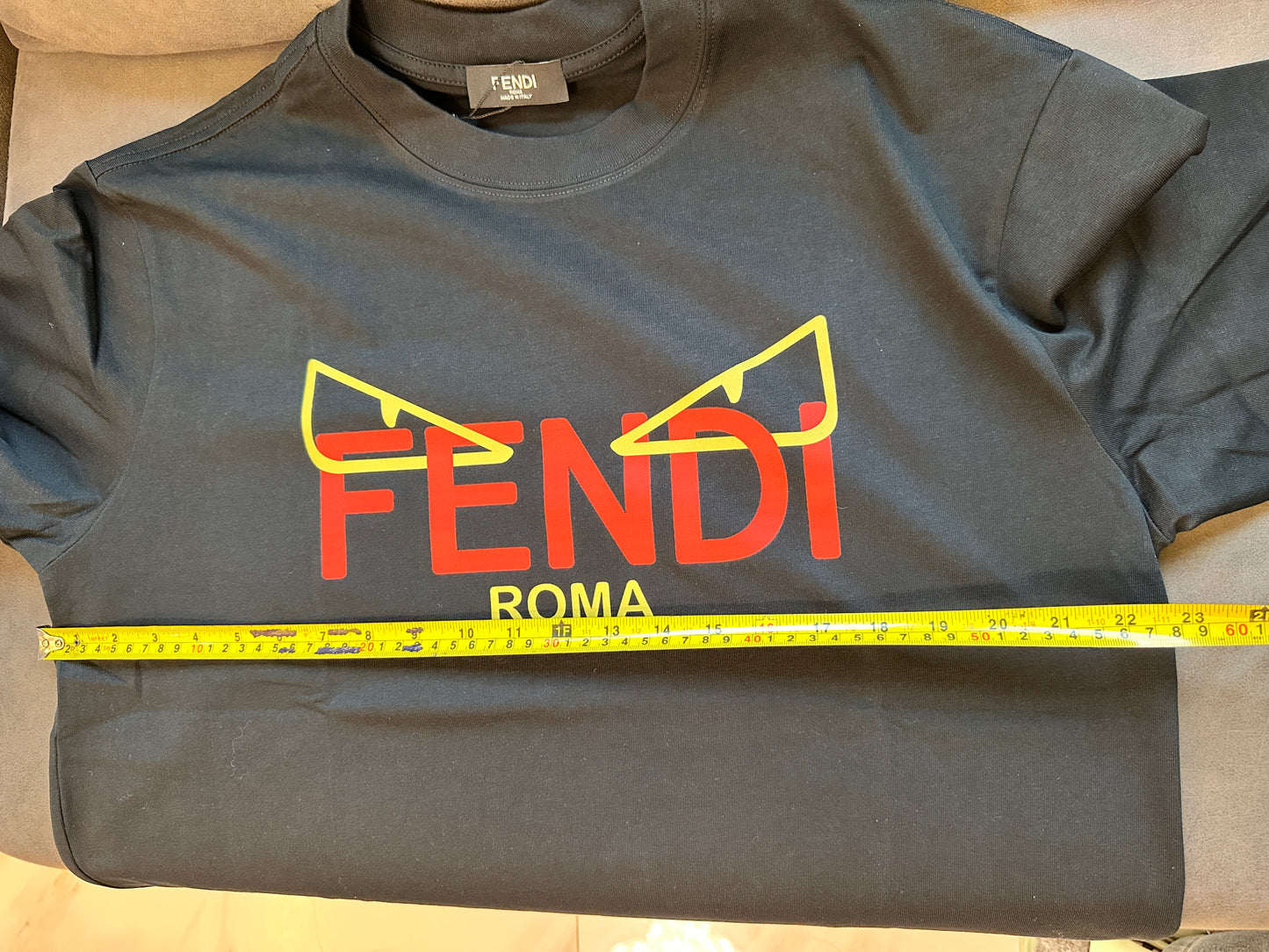 Fendi Black Logo T-shirt with "Fendi Roma" Graphic