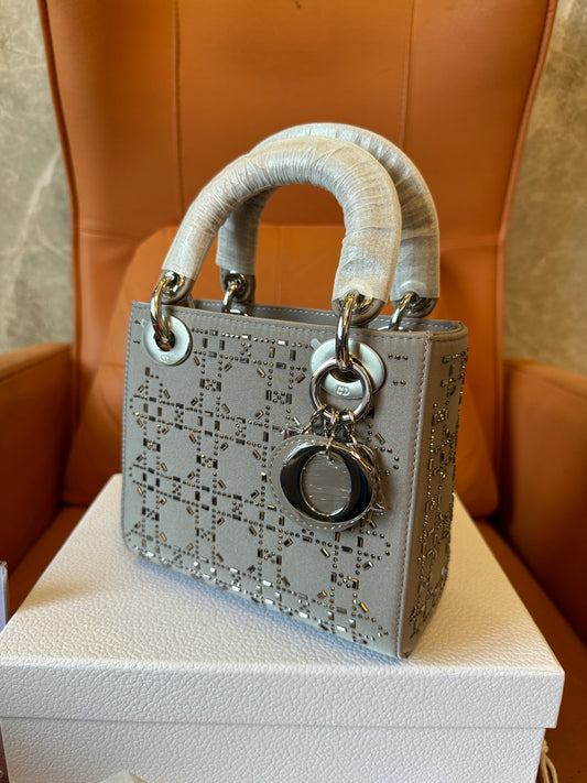 Dior Lady Dior Micro Studded Sannage Salfskin Bag