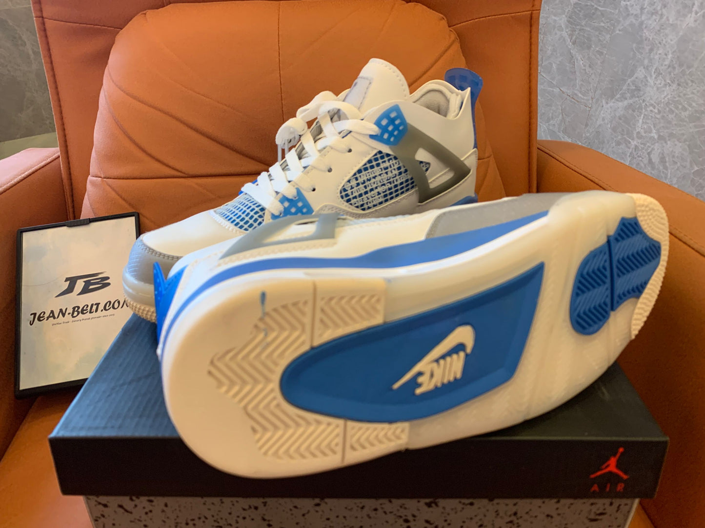 Air Jordan 4 x Off-White -azul universitario