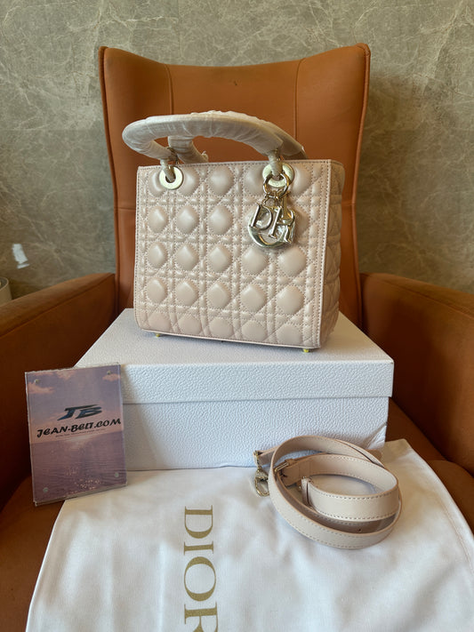 Dior Lady Dior Cannage Quilted Leather Handbag