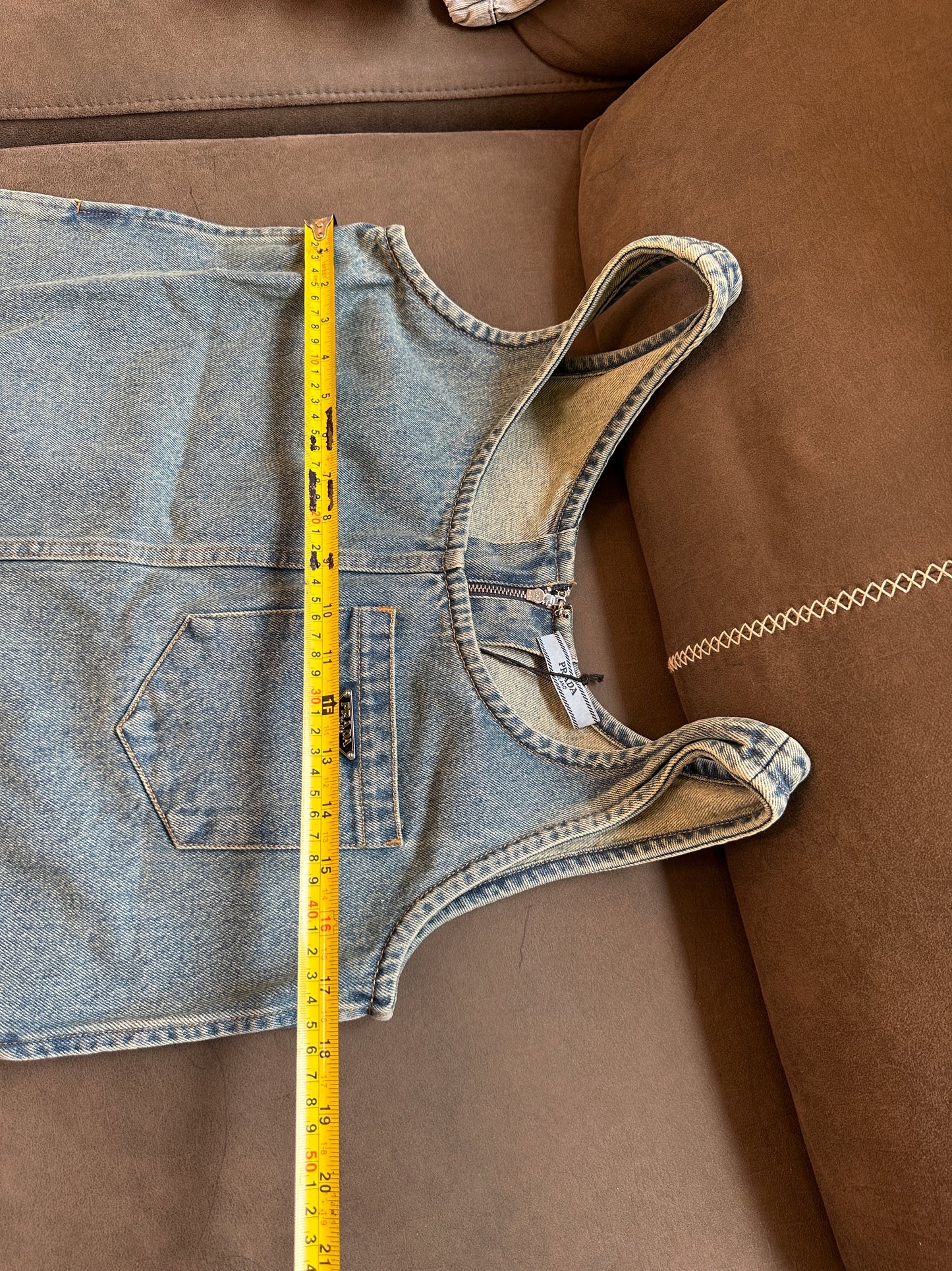 Prada Denim Playsuit with Zip Detail